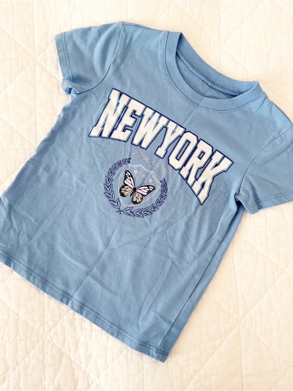 Btween 4 Kids Blue New York Graphic Tee Butterfly
